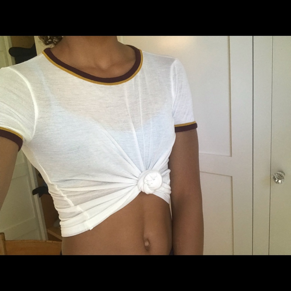 maroon & gold ringer tee